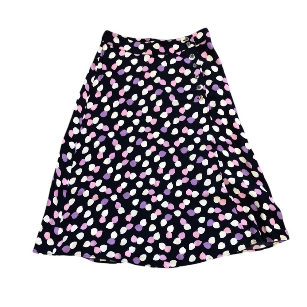 NWT Talbots Womens Faux Wrap A-line skirt Sz 2p Leaves Pink Girly Feminine Cute